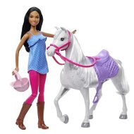 Barbie Puppe auf einem Ausritt mit Pferd - Puppe