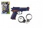 Teddies Pištoľ policajná 23 cm + putá - Detská pištoľ