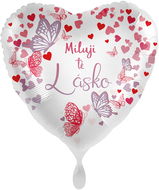 Balón fóliový – miluji tě lásko! – srdce – 43 cm - Balóny