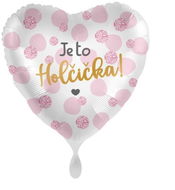 Balón fóliový – je to holčička – srdce – 43 cm - Balóny