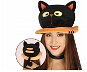 Čepice - černá kočka - halloween - Kostüm-Accessoire