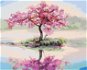 Malování podle čísel - Rozkvetlá sakura u jezera - Painting by Numbers