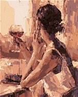 Malování podle čísel - Žena se sklenicí vína - Painting by Numbers