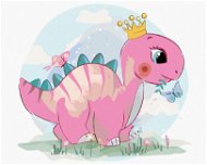 Maľovanie podľa čísel - Ružový dinosaurus - Maľovanie podľa čísel