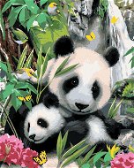 Malování podle čísel - Panda s mládětem a vodopád (Howard Robinson) - Painting by Numbers