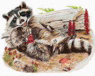 Painting by Numbers - Raccoon with Chocolate (Holly Simental), 40x50 cm, unframed and without canvas - Painting by Numbers