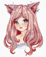 Painting by Numbers - Anime girl with pink hair, 80x100 cm, without frame and without canvas shut of - Painting by Numbers