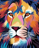 Painting by Numbers - Colored Lion, 40x50 cm, without frame and without turning off the canvas - Painting by Numbers