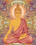 Painting by numbers - Buddha and ornaments, 40x50 cm, stretched canvas on frame - Painting by Numbers
