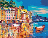 Painting by Numbers - Ships at Sea by the Harbour, 40x50 cm, unframed and without canvas cut-out - Painting by Numbers