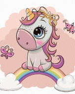 Painting by Numbers - Little Unicorn and Rainbow, 40x50 cm, without frame and without switching off  - Painting by Numbers