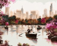 Painting by Numbers - Couple on a Boat in New York (Richard Macneil), 80x100 cm, stretched canvas on - Painting by Numbers