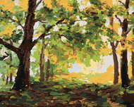 Painting by Numbers - Autumn Forest Landscape, 80x100 cm, stretched canvas on frame - Painting by Numbers