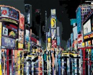 Malen nach Zahlen - Ansicht von New York bei Nacht - 80 cm x 100 cm - Leinwand auf Keilrahmen - Malen nach Zahlen