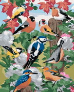 Painting by Numbers - Birds and White Flowers (Howard Robinson), 40x50 cm, stretched canvas on frame - Painting by Numbers