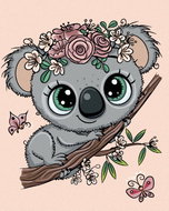 Painting by numbers - Cute koala on a branch, 40x50 cm, without frame and without canvas switching o - Painting by Numbers