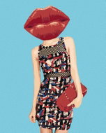 Painting by Numbers - Woman and Red Lips, 40x50 cm, stretched canvas on frame - Painting by Numbers
