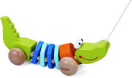 Teddies Krokodýl tahací dřevo - Tahací hračka