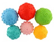 Lopta pre deti Teddies Súprava lôpt 6 ks s textúrou gumové 6 – 8 cm - Míč pro děti