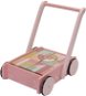 Trolley with wooden cubes Pink Flowers - Wooden Blocks