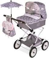 DeCuevas 82035 Folding doll stroller REBORN with umbrella and accessories SKY 2020 - 90 cm - Doll Stroller