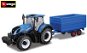 Bburago 1:32 Farm Tractor New Holland with hay wagon - Metal Model