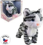 Battery operated cat Micka, reacts to sound, 26 cm - Soft Toy