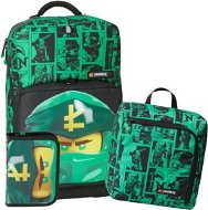 LEGO Ninjago Green Optimo Plus - school backpack, 3 piece set - School Backpack