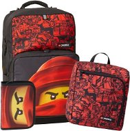 LEGO Ninjago Red Optimo Plus - school backpack, 3 piece set - School Backpack