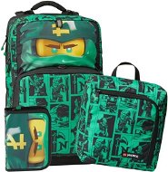 LEGO Ninjago Green Maxi Plus - school backpack, 3 piece set - School Backpack