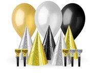 Party set Gold, silver, black 13 pcs - Balloons