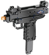 CaDA stavebnice samonabíjecí pistole Micro UZI, 359 dílků, střílí plastové tyčinky - Stavebnice