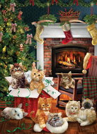 Cobble Hill Puzzle Christmas Kittens 1000 pieces - Jigsaw Puzzle