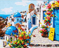 ASTRA Kúzelné Santorini, plátno na rám 50 × 40 cm - Maľovanie podľa čísel