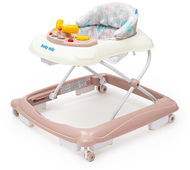 Baby Mix Dětské chodítko s volantem a silikonovými kolečky růžové - Chodítko
