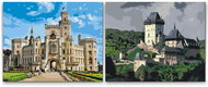Painting Queens Malování podle čísel - Zámek Karlštejn a Hluboká (sada 2 ks), 30 × 40 cm, bez rámu - Painting by Numbers