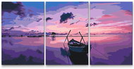 Painting Queens Malování podle čísel - Fialový východ slunce (sada 3 ks), 30 × 40 cm, bez rámu - Painting by Numbers