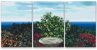 Painting Queens Malování podle čísel - Barevná zahrádka (sada 3 ks), 30 × 40 cm, na rámu - Painting by Numbers