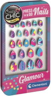 Clementoni Crazy Chic Beauty: Press and Go Nails Glamour - Children’s Makeup Set