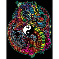 Colorvelvet Sametový obrázek Drak Yin a Yang  - Colouring Book