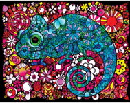 colourvelvet Velvet picture of a chameleon 47 × 35 cm - Colouring Book