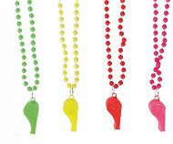 GUIRCA Retro neon necklaces with whistle 4 pcs - Costume Accessory