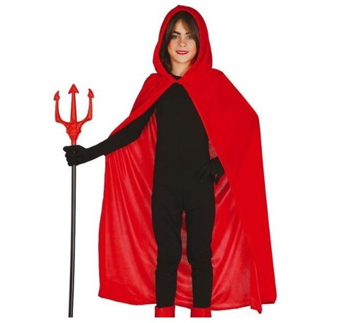 Guirca Costume, Children's red hooded cloak,100 cm - Costume Accessory - Main image
