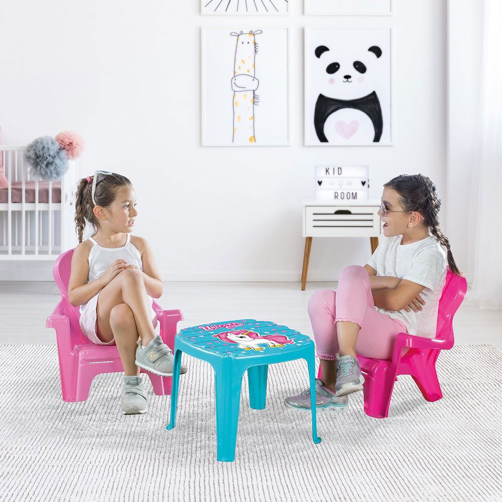 Unicorn kids outlet table and chairs