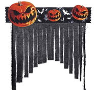 GUIRCA Halloween curtain with pumpkins, 90 × 90 cm - Decoration