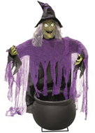 Funnyfashion Čarodějnice s kotlíkem - pohyblivá se zvukem - halloween - 140 cm - Decoration