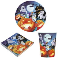 GUIRCA Halloween pumpkin party set - paper plates, cups and napkins for 6 people - 32pcs - Decoration
