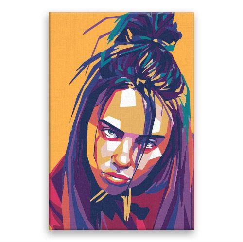 Billie Eilish 02 - 40 × 60 cm, canvas off the frame - Painting by Numbers - Main image