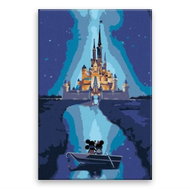 Mickey and Minnie - 80 × 120 cm, canvas off the frame - Painting by Numbers