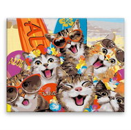Cat's Holiday - 100 × 80 cm, canvas off the frame - Painting by Numbers